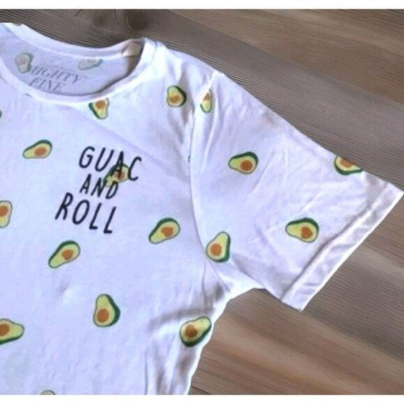 Mighty Fine Avocado Guac and Roll T-shirt Graphic Tee Funny Pun Womens Large L - Picture 2 of 12